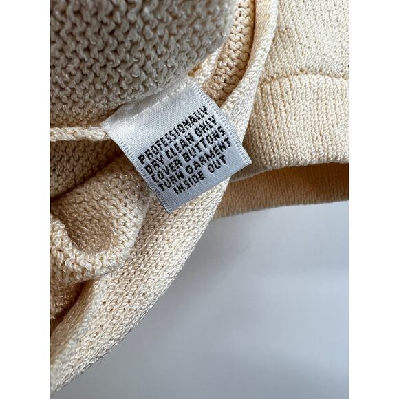 St. John Sweater Womens Open Front Summer Top Short Sleeve Beige Cardigan P 2 - Picture 2 of 5